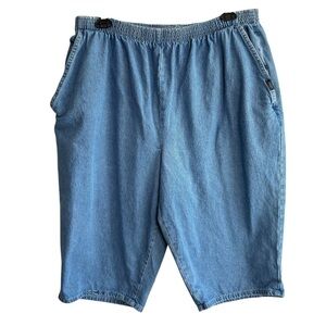 VTG Chic Capri Jeans Women's Plus Size 26W Pull On Elastic Waist Denim Pockets